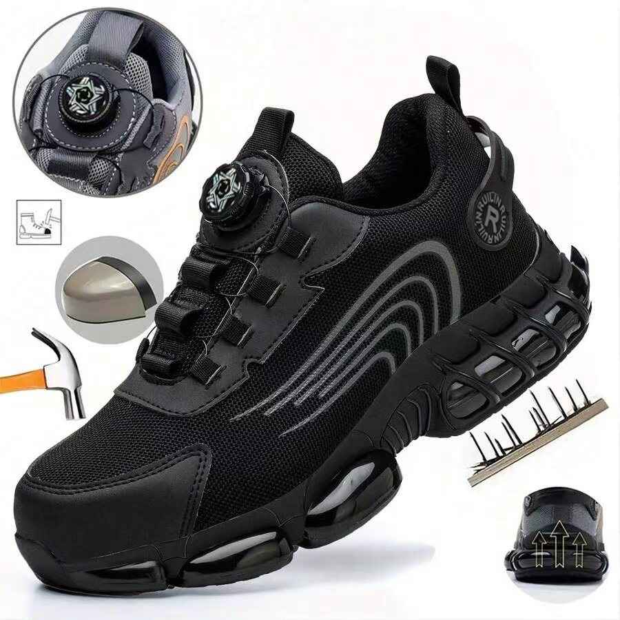 Men'S Shoes Daily Use - オールシーズン対応の男女兼用スチールトゥ作業靴、耐衝撃性スチールトゥキャップスニーカーブーツ、軽量で快適な産業用安全靴、耐摩耗性と耐久性があり、建設作業や日常使用に最適、全サイズ展開、労働節や父の日のギフトに最適。