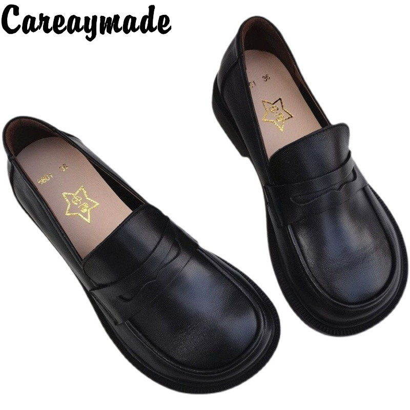Men'S Shoes To Women'S - Cauaymade-カジュアルなオックスフォードの靴,男性用の牛革レザーの靴,春と秋の大型靴