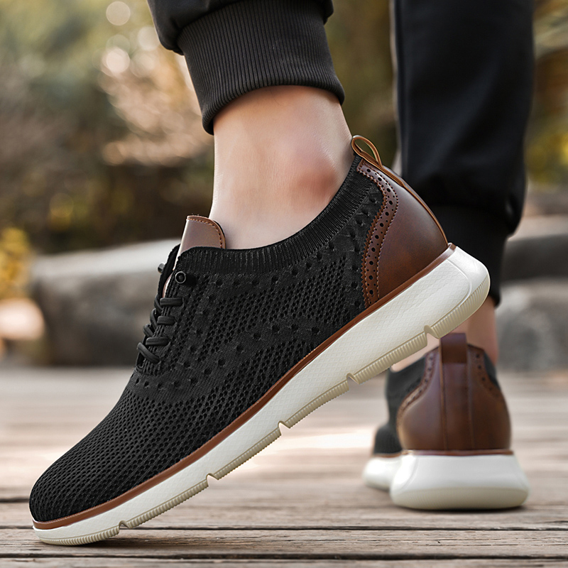 Men Shoes Trainers - メンズメッシュカジュアルスニーカー軽量通気性ドレスシューズ快適なウォーキングオックスフォードシューズ男性用トレーナー