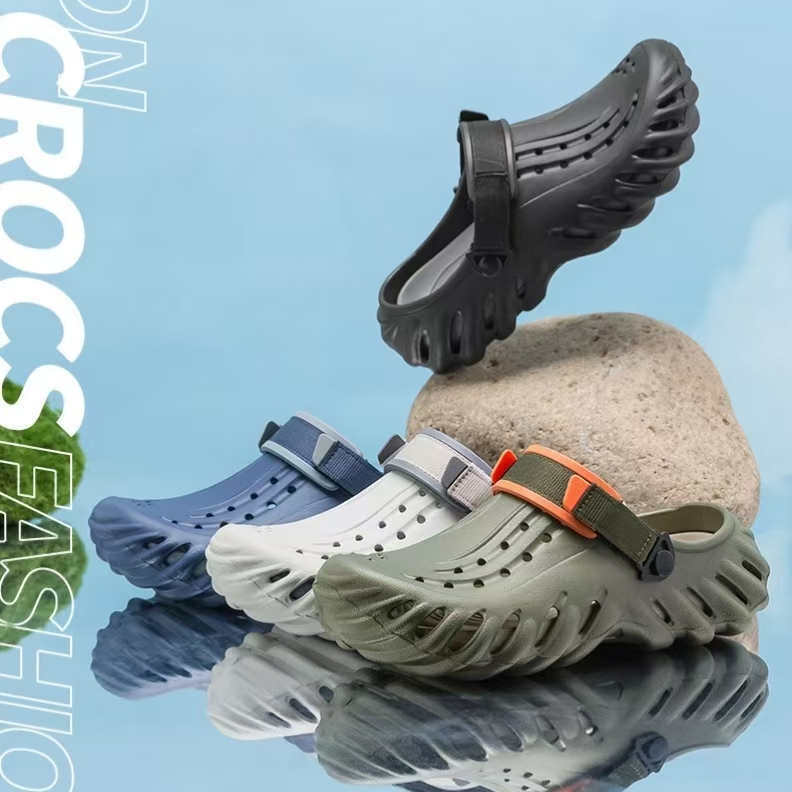 Men'S Shoes Daily Use - メンズカジュアル厚底穴あきシューズ、滑り止めEVA素材、おしゃれで耐摩耗性のある室内・屋外兼用ビーチサンダル