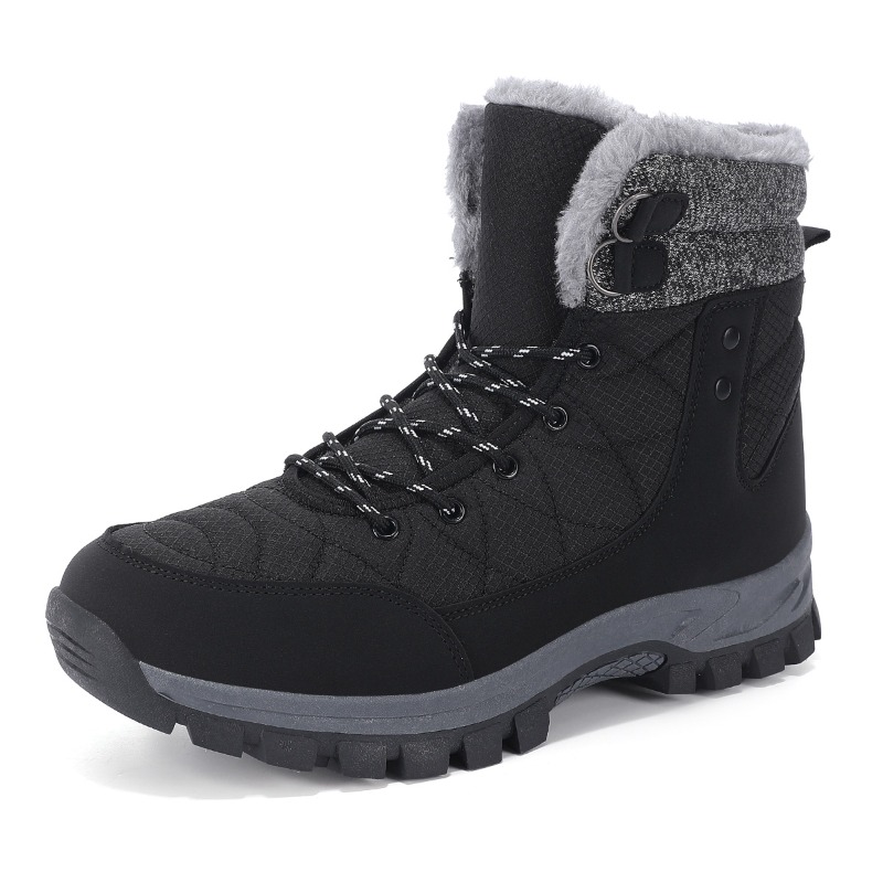 Men'S Shoes Hiking - 冬のメンズスノーブーツ暖かい豪華な滑り止めアウトドアハイキングブーツ女性のミッドレングスブーツカップルスポーツシューズブーツサイズ 40-47