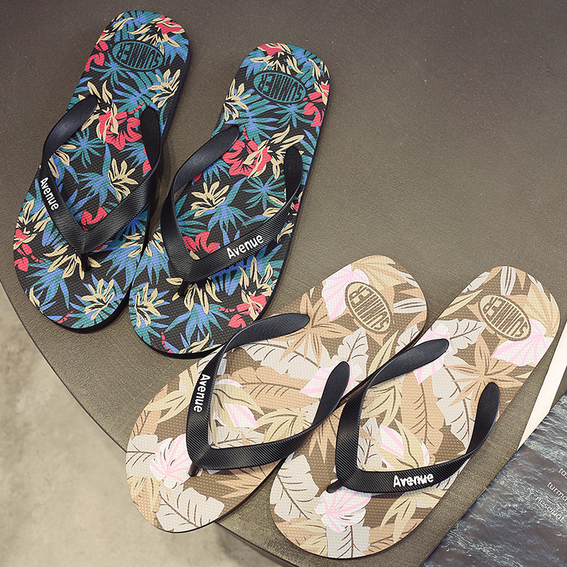 Men'S Shoes Daily Use - ハワイプリントスリッパ男性用ビーチサンダルノンスリップフラットシューズカジュアルスリッパ屋内用ハウスシューズ男性用アウトドアスライド