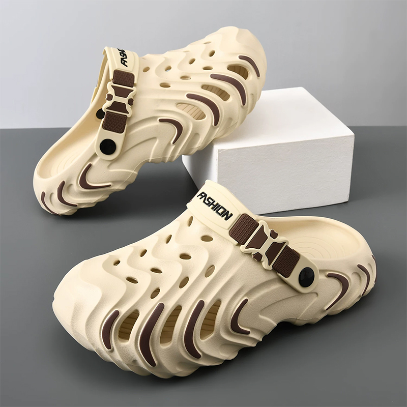 Men'S Shoes Daily Use - メンズ夏用EVA穴あきスリッパ 軽量 ソフト 厚底 滑り止め 通気性