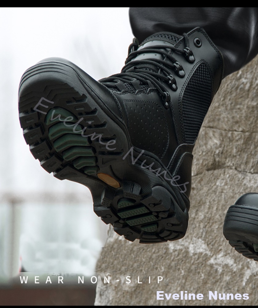 メッシュミッドハイ戦術コンバットブーツ男性通気性ノンスリップ - Men'S Shoes Hiking のレビューと価格