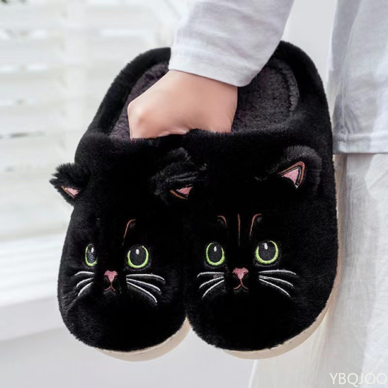 新しい秋冬綿スリッパ男性と女性のカップル漫画子猫屋内ぬいぐる - Men'S Shoes To Women'S のレビューと価格