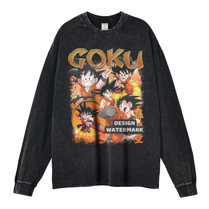 アニメドラゴンボール長袖Tシャツ ヴィンテージウォッシュ加工 - Men'S Shoes Xl のレビューと価格