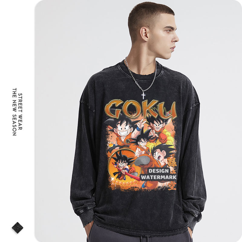 アニメドラゴンボール長袖Tシャツ ヴィンテージウォッシュ加工 - Men'S Shoes Xl のレビューと価格