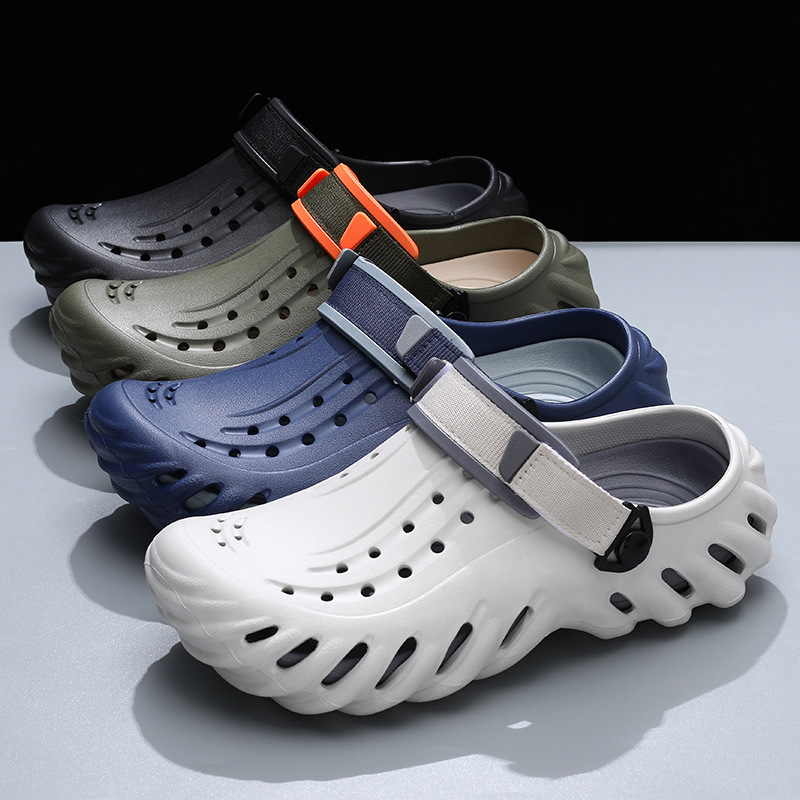 メンズカジュアル厚底穴あきシューズ、滑り止めEVA素材、おし - Men'S Shoes Daily Use のレビューと価格