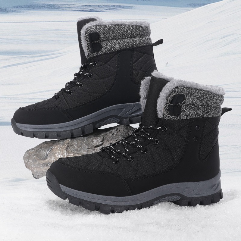 冬のメンズスノーブーツ暖かい豪華な滑り止めアウトドアハイキン - Men'S Shoes Hiking のレビューと価格