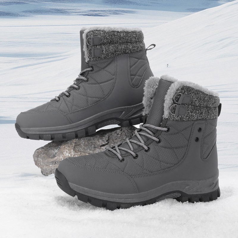 冬のメンズスノーブーツ暖かい豪華な滑り止めアウトドアハイキン - Men'S Shoes Hiking のレビューと価格