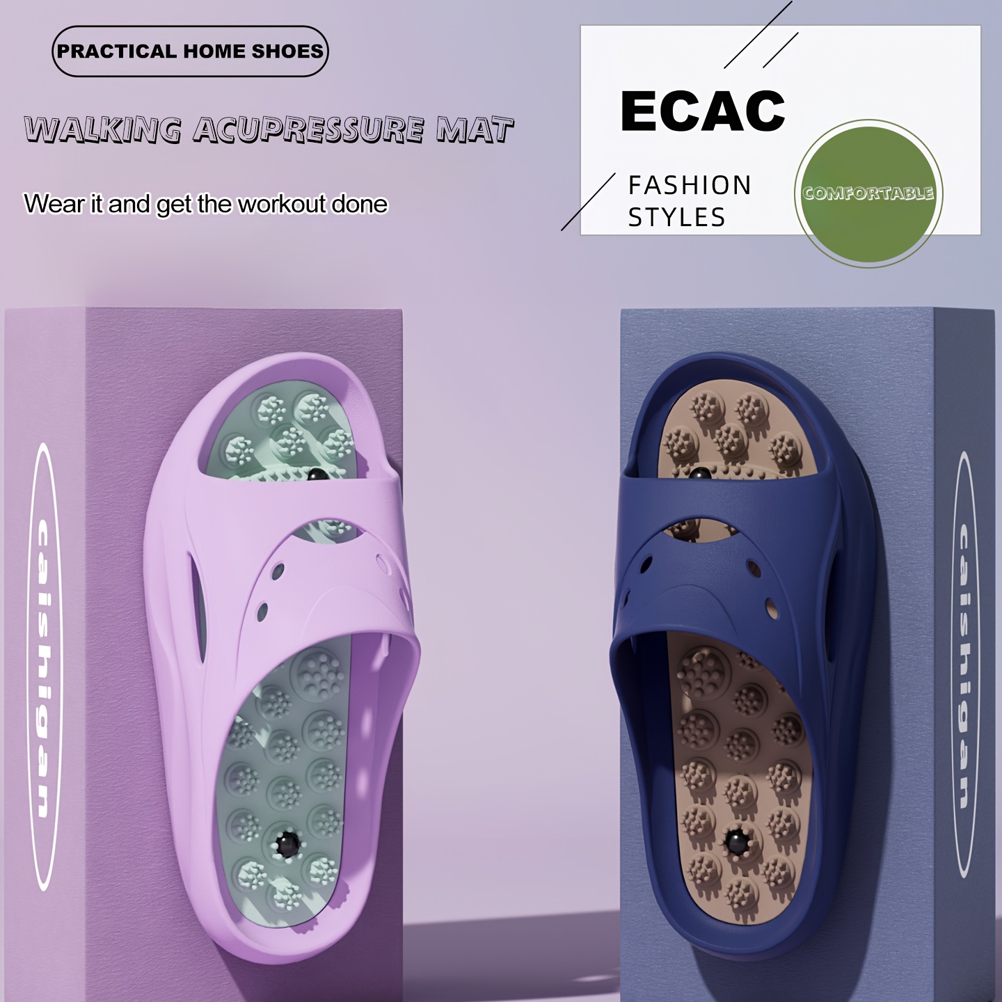 女性男性用EVAマッサージスリッパ厚底バスルームスライド滑り - Men'S Shoes To Women'S のレビューと価格