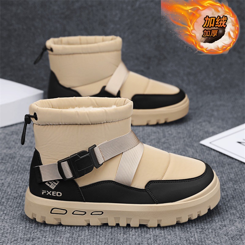 冬用メンズハイカット厚底シューズ滑り止めフリース裏地付き暖か - Men Shoes Online のレビューと価格