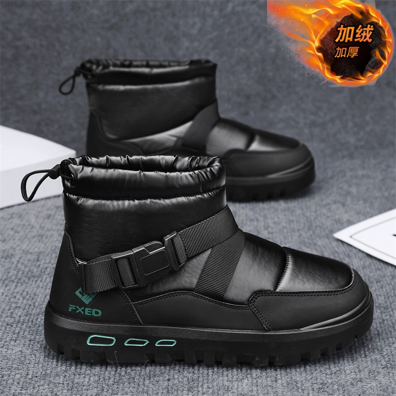 冬用メンズハイカット厚底シューズ滑り止めフリース裏地付き暖か - Men Shoes Online のレビューと価格