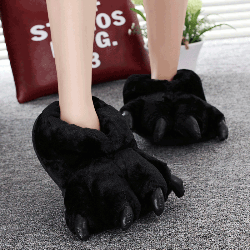 サイズ 35-43 黒動物の足の靴女性の冬の家のスリッパユニ - Men'S Shoes To Women'S のレビューと価格