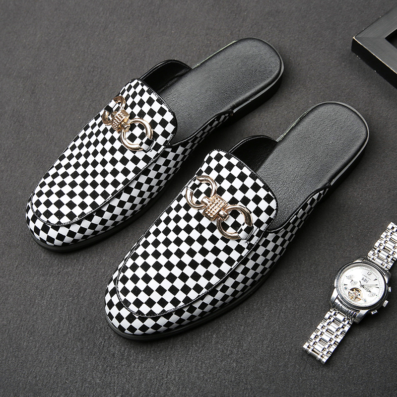 メンズスリッパブーツファッション男性黒革ハーフスリッパカジュ - Men Shoes Louboutin のレビューと価格