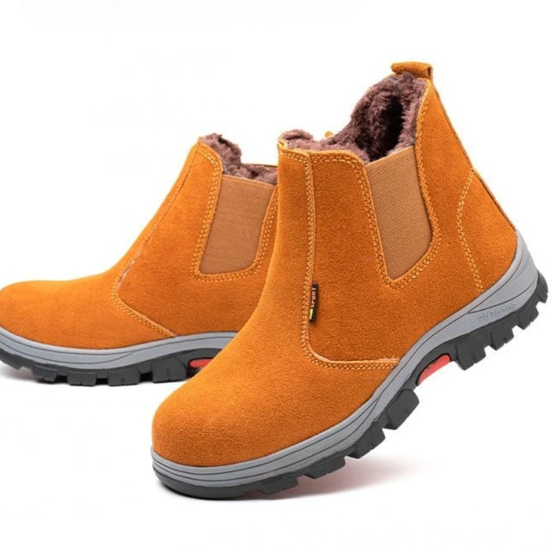 ヘビーデューティー冬用フリース裏地付き牛革ハイカット溶接靴、 - Men Shoes Online のレビューと価格