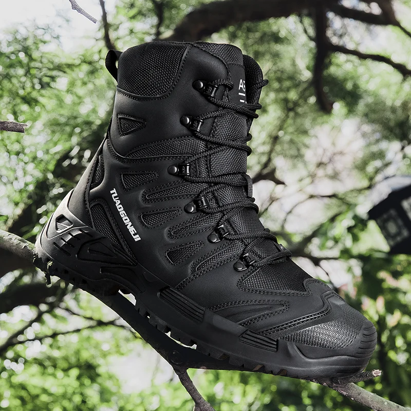 男性の屋外ハイキング戦術ブーツ足首デザートブーツスポーツ登山 - Men'S Shoes Hiking のレビューと価格