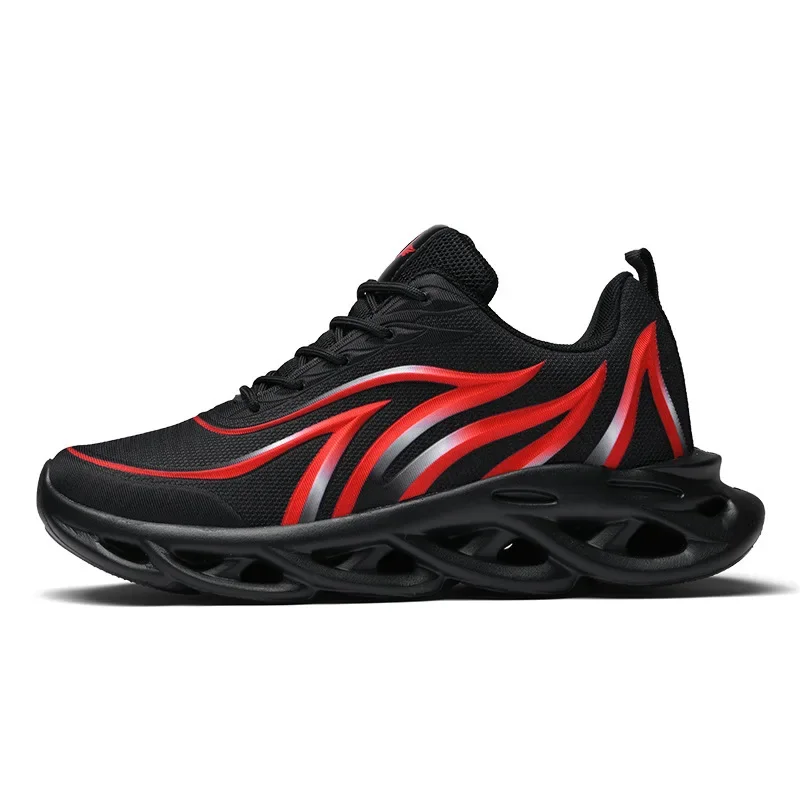 ファッションランニングシューズ男性炎プリントスニーカーニット - Men Shoes Trainers のレビューと価格