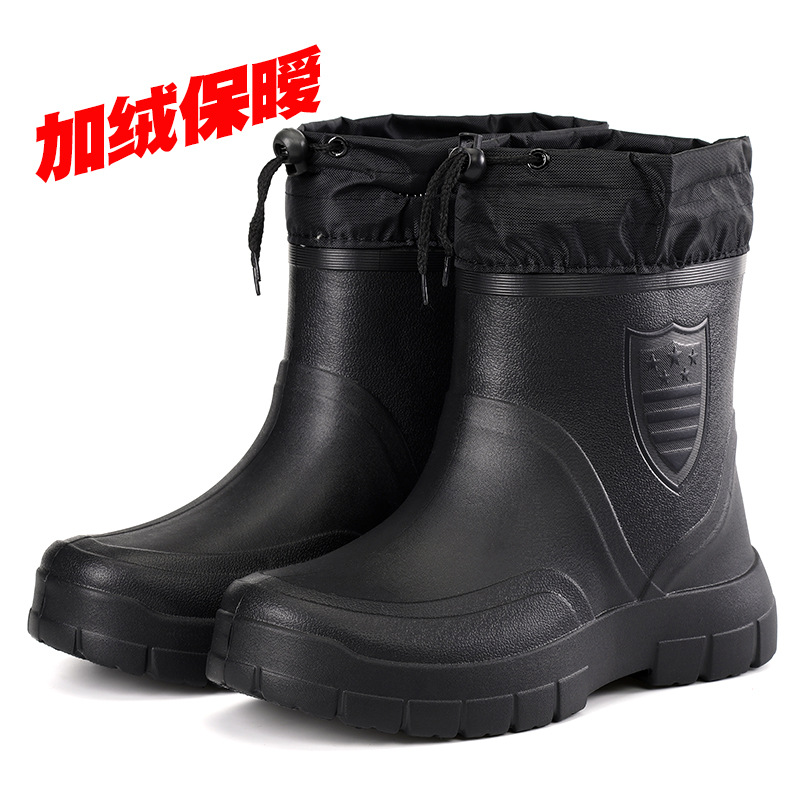 多用途メンズレインブーツ防水屋外軽量靴ベルベットファッション - Men'S Shoes Daily Use のレビューと価格